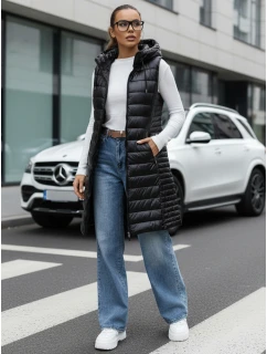 Dámska prešívaná vesta s kapucňou čierna FashionStreet TY5255