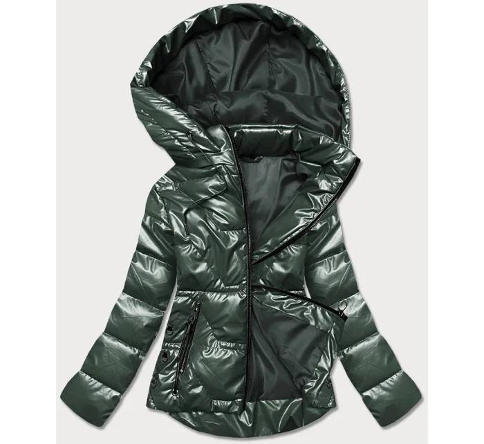Zelená dámská bunda s kapucí model 17099097 - S'WEST