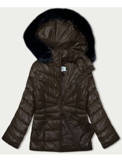 Hnedá prešívaná dámska zimná bunda (V776G)