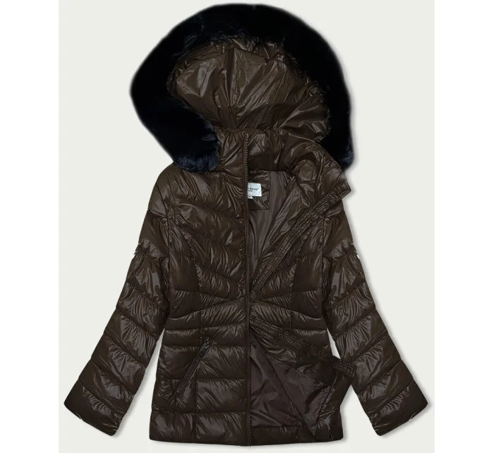Hnědá prošívaná dámská zimní bunda model 21246609 - MELYA MELODY