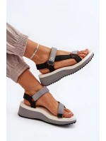 Sandały Damskie Na Platformie I Koturnie Big Star NN274A054 Szare Sandały Damskie Na Platformie I Koturnie Big Star NN274A054 Szare