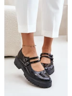 Lakované Dámské Polobotky S Pásky Černé model 21671162 - Boto