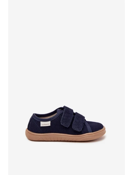 Kapcie Barefoot Chłopięce Gładkie Milami Granatowe Saphira