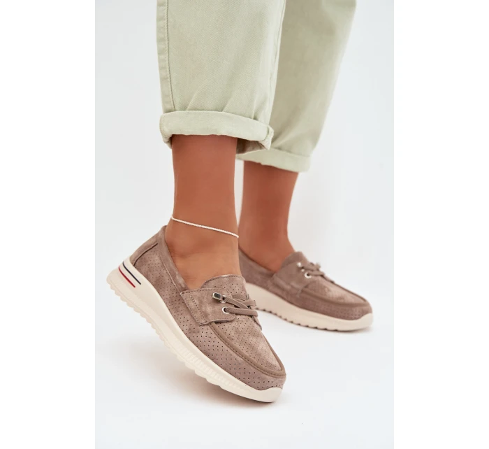 Polobotky z přírodního semiše béžové Selorette