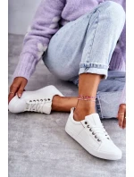 Dámske kožené tenisky Big Star - biele