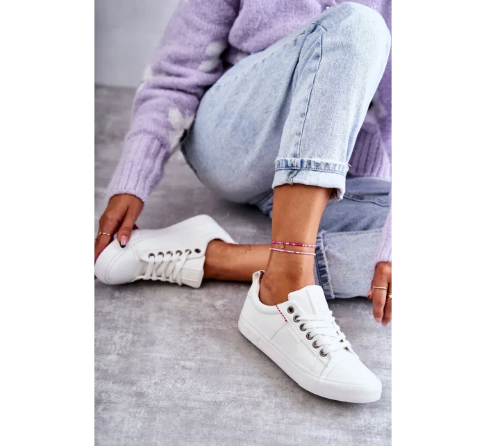 Dámske kožené tenisky Big Star - biele