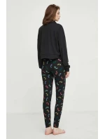 Dámske pyžamo s potlačou YI80001 čierne - DKNY