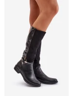 Zateplené kozačky model 21780727 černé Jezzi - SWEET SHOES