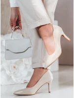 Dámske topánky na podpätku CRANTIK beige FashionStreet ZY0746 Dámske topánky na podpätku CRANTIK beige FashionStreet ZY0746