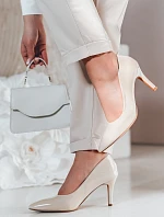 Dámske topánky na podpätku CRANTIK beige FashionStreet ZY0746