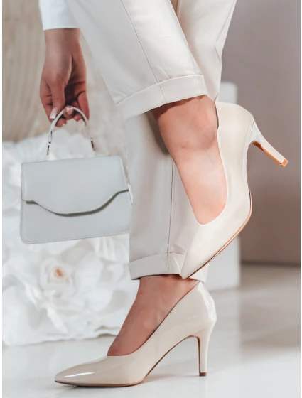 Dámske topánky na podpätku CRANTIK beige FashionStreet ZY0746 Dámske topánky na podpätku CRANTIK beige FashionStreet ZY0746