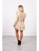 Šaty so zvislými volánmi béžovej Šaty so zvislými volánmi béžovej