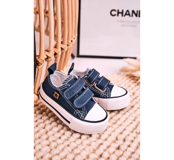 Dziecięce Trampki Na Rzepy BIG STAR HH374201 Granatowe