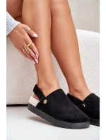 Dámské Pantofle Na Silné Podešvi S Kožíškem A Přezkou Černé model 21679287 - Boto Dámské Pantofle Na Silné Podešvi S Kožíškem A Přezkou Černé model 21679287 - Boto