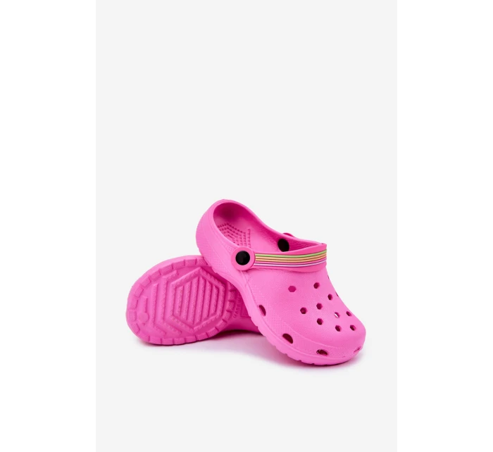 Piankowe Lekkie Klapki Dziecięce Różowe Maranelia