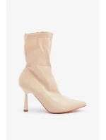 Materiál Kotníkové topánky na podpätku Light Beige Amune Materiál Kotníkové topánky na podpätku Light Beige Amune