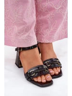 Dámske lakované sandále na kolene - čierne Mevonelle Dámske lakované sandále na kolene - čierne Mevonelle