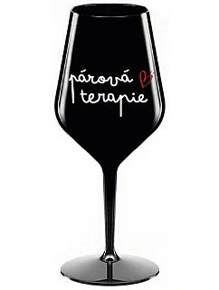 Párová terapia - čierny nerozbitný pohár na víno 470 ml