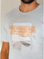 Pánske sivé tričko s potlačou FashionStreet RX5488
