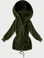 Bunda z alpaky s vreckami army (W010#)