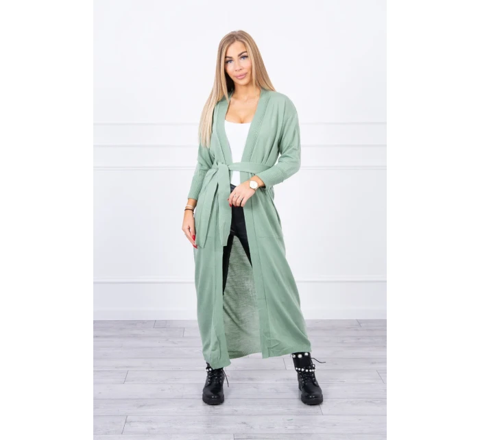 Svetr dlouhý svetr model 18748009 v pase tmavě mátový - K-Fashion
