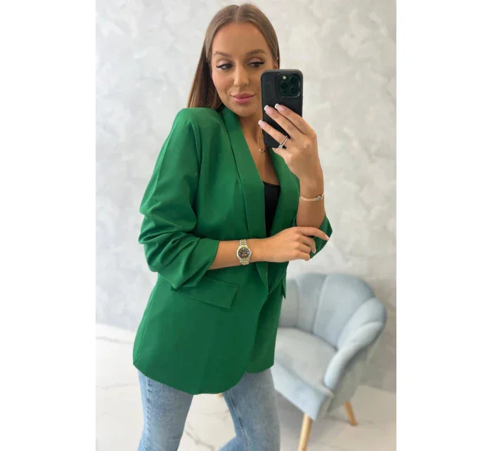 Bunda s klopou elegantní tmavě zelená