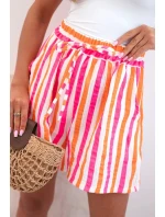 Dámské pruhované bavlněné šortky pomeranč