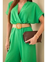 Kombinéza s ozdobným pásom zelená