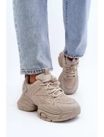 Sneakersy Na Masywnej Podeszwie GOE NN2N4046 Beżowe Sneakersy Na Masywnej Podeszwie GOE NN2N4046 Beżowe