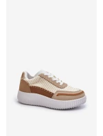 Dámské tenisky na platformě béžové model 21650631 - Boto