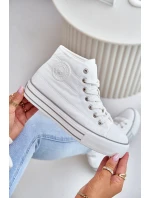 Zateplené dámské tenisky na platformě model 21675260 bílé - Big Star Shoes