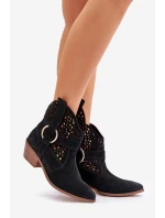 Semišové Kotníkové Boty S Na Podpatku Černé model 21682512 - Zazoo Semišové Kotníkové Boty S Na Podpatku Černé model 21682512 - Zazoo