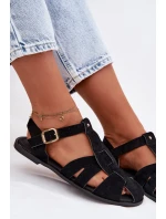 Dámske sandále Roman flat black Belanessa Dámske sandále Roman flat black Belanessa