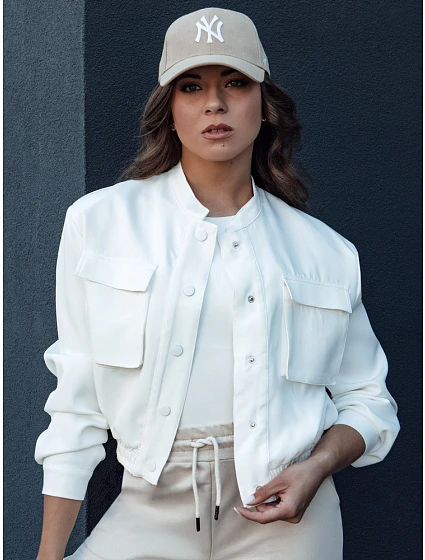 Dámska bunda bomber TY4305 off-white - FashionStreet