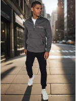 Pánska grafitová mikina s potlačou FashionStreet BX5888