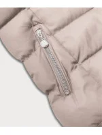 Tmavo béžová páperová dámska vesta (5M719-62) Tmavo béžová páperová dámska vesta (5M719-62)