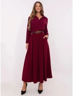 Elegantná maxi sukňa s ozdobným lemom bordová (19720) Elegantná maxi sukňa s ozdobným lemom bordová (19720)