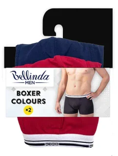 Dvojité balenie bavlnených boxeriek BOXER COLOURS 2x - BELLINDA - červená