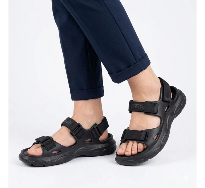 Čierne penové sandále Big Star so zapínaním na suchý zips TT274A055