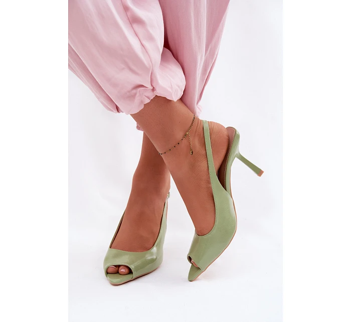 Dámské sandály na podpatku Zelené Sevina
