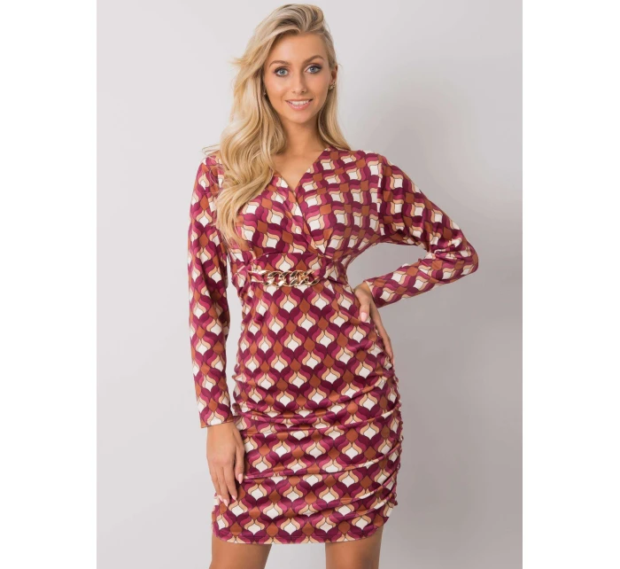 Šaty DHJ SK 12695.26P tmavo ružová