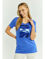 Monnari Tričká Dámske tričko s potlačou Blue