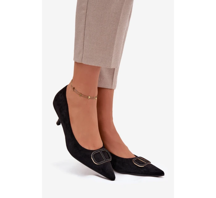 Dámske lodičky s ozdobnými detailmi Amelora - čierne Dámske lodičky s ozdobnými detailmi Amelora - čierne