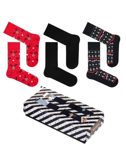 Vianočná sada pánskych ponožiek - 3 páry v darčekovej krabici Vianočná sada pánskych ponožiek - 3 páry v darčekovej krabici
