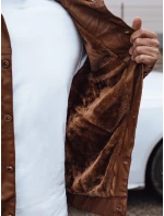 Pánská kožená bunda s kožešinou hnědá Dstreet model 21979558 - FashionStreet