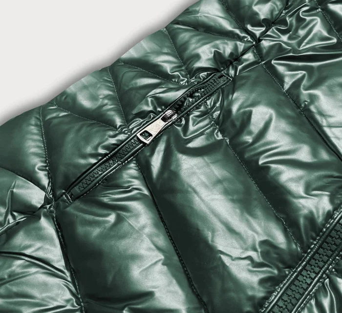 ZIMOWA KURTKA DAMSKA Z KAPTUREM ZIELONA model 21244651 - YES!PINK