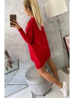 Oversize mikina s asymetrickými boky červená Oversize mikina s asymetrickými boky červená