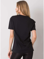 Čierne dámske bavlnené tričko