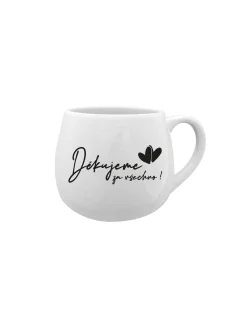DĚKUJEME ZA VŠECHNO! - bílý keramický hrníček 300 ml