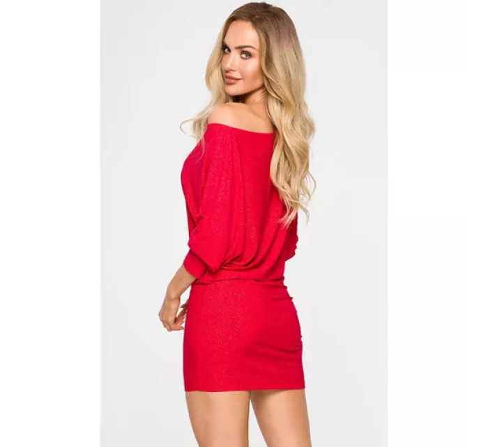 Mini šaty bez ramienok M723 červené - MOE
